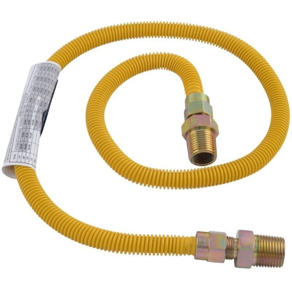 Eastman 36 Inch x 3/8 Inch OD Flexible Gas Line Connector with (2) 1/2 Inch MIP